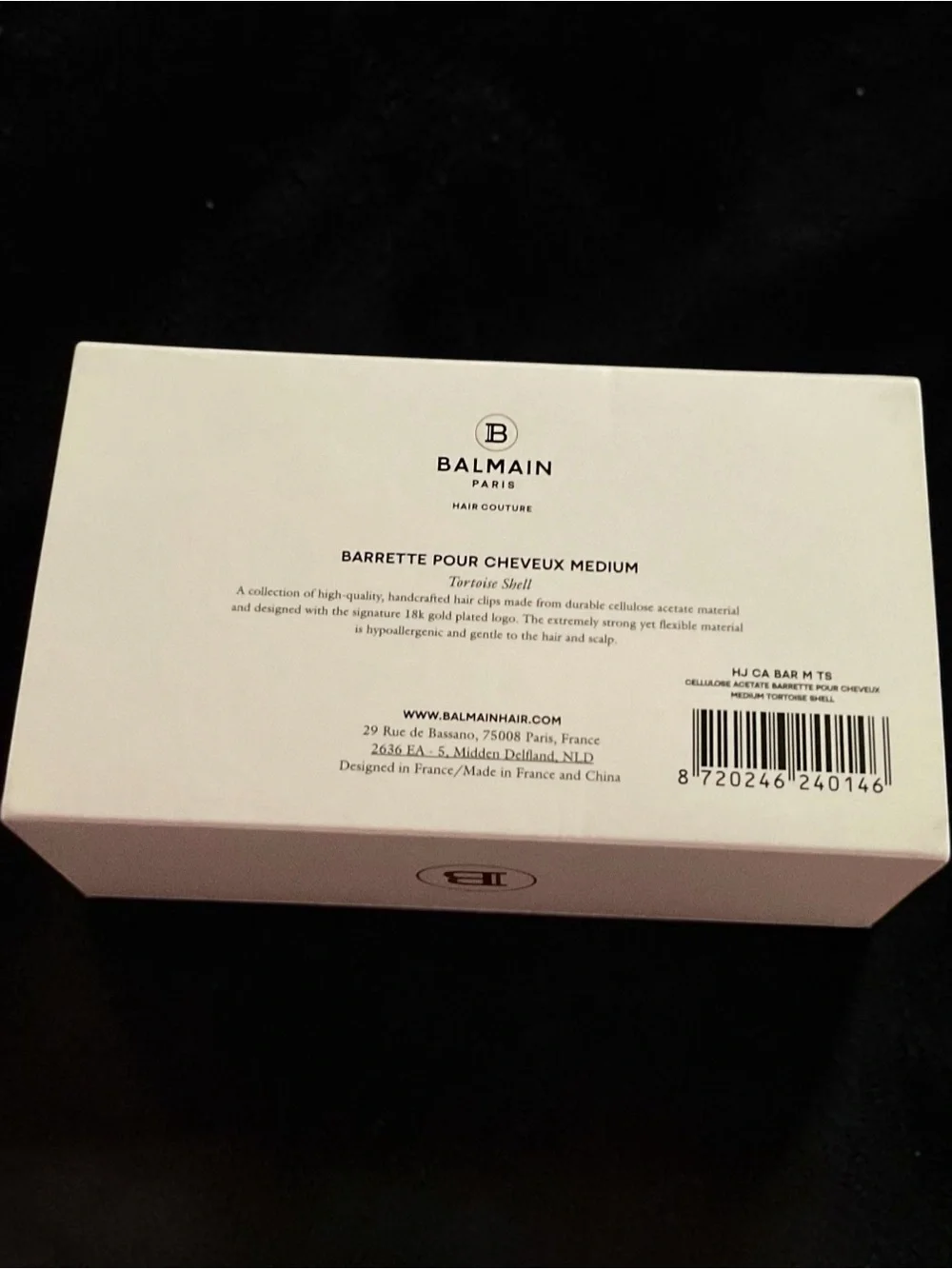✨Balmain Paris Barrette Pour Cheveux Medium Hair Couture